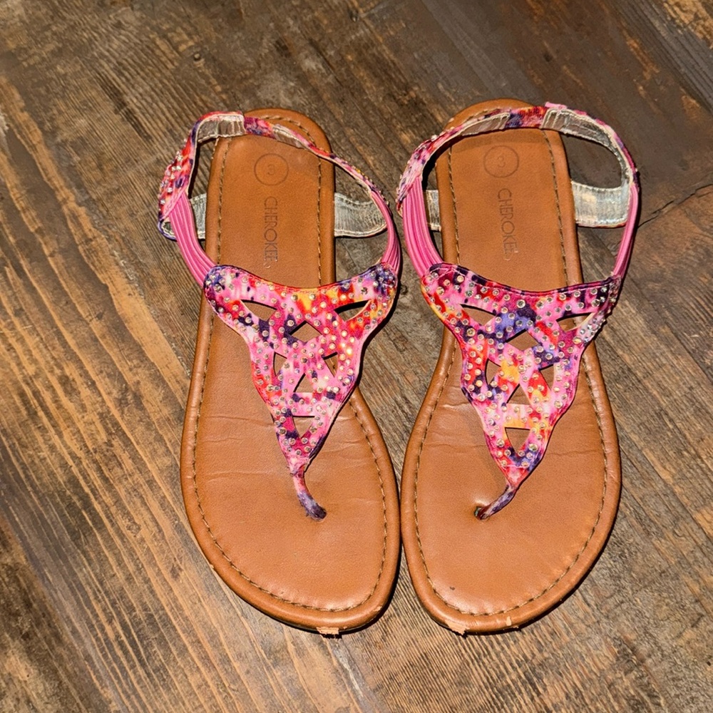 Cherokee girls pink jewels with rhinestones Sz 3